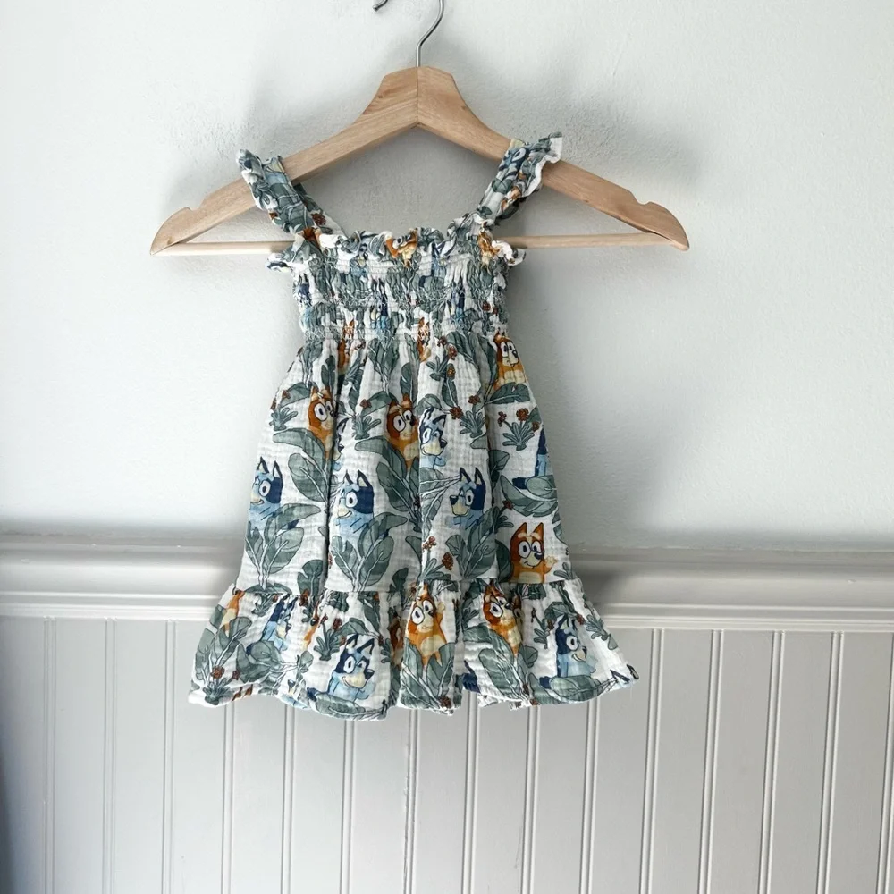 Bluey Girls 12 Months Bingo Bluey Casual Cotton Dress